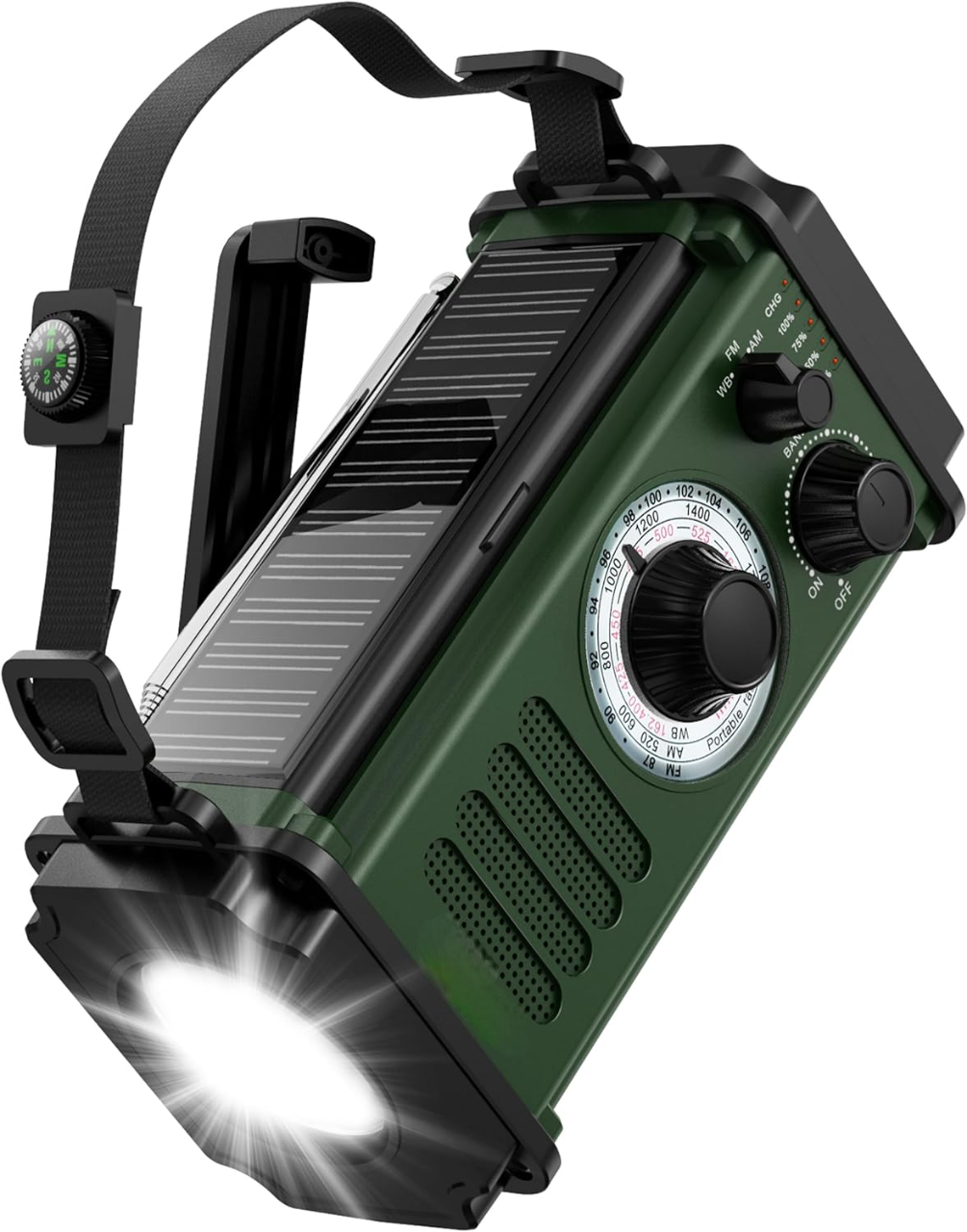 10000mAh Emergency Radio, Solar Radio, Hand Crank Radio, NOAA AM FM Weather Radio, 4 Charging Methods, Polymer Battery, Flashlight & Reading Lamp, SOS Alarm, Phone Charger for Emergency